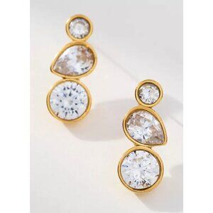 NWT Anthropologie Mixed FACETED Crystal Drop Earrings NEW $48